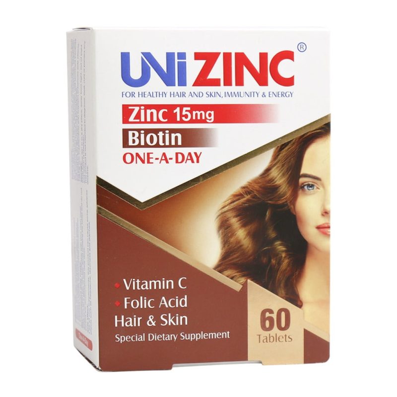 قرص 15 میلی گرمی یونی زینک بسته 60 عددی Abian Darou - Uni Zinc Tablets ۶۰ Tabs