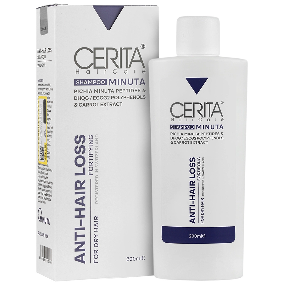 شامپو ضد ریزش مینوتا سریتا مناسب موهای خشک