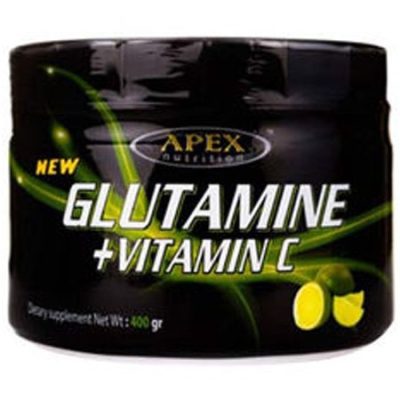 پودر گلوتامین + ویتامین C اپکس ۴۰۰ گرم لیمویی