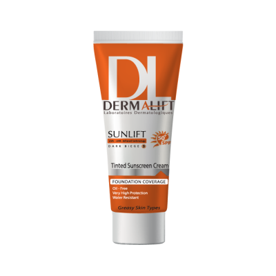 کرم ضد آفتاب SPF50 پوست چرب درمالیفت شماره 3 رنگی 40 میلی لیتری