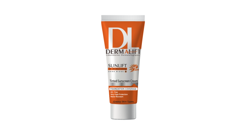 کرم ضد آفتاب SPF50 پوست چرب درمالیفت شماره 3 رنگی 40 میلی لیتری