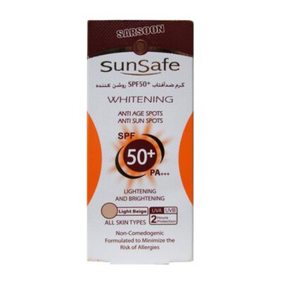 کرم ضد آفتاب SPF50 روشن کننده سان سیف مناسب انواع پوست