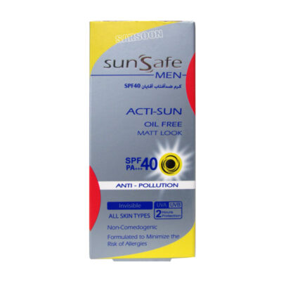 کرم ضد آفتاب فاقد چربی spf40 آقایان سان سیف مناسب برای انواع پوست