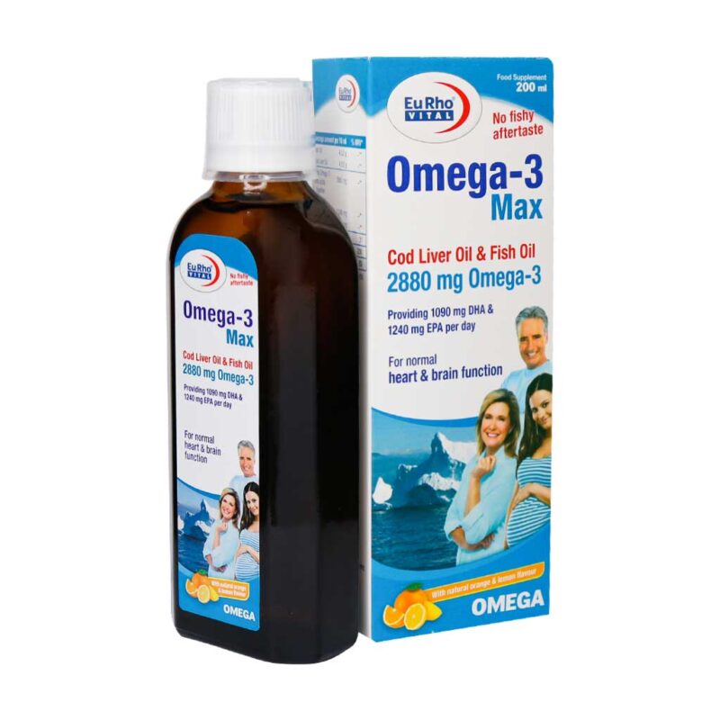 شربت امگا 3 مکس یوروویتال 200 میلی لیتر Eurho Vital Omega-3 Max 200 ml