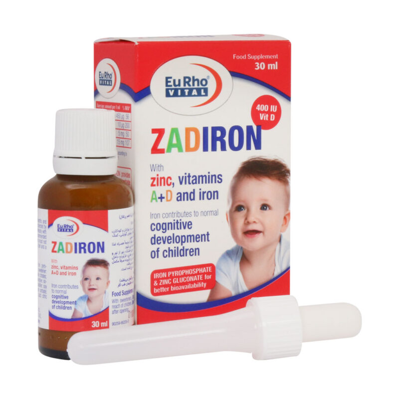 قطره خوراکی زادیرون یوروویتال 30 میلی لیتر Eurho Vital Zadiron Oral Drops 30 Ml