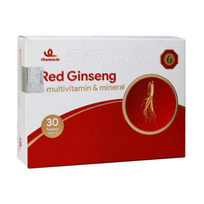 قرص رد جینسینگ پاور مولتی ویتامین و مینرال ویتامین لایف ۳۰ عدد Vitamin Life Red Ginseng Power Multi Vitamin & Mineral 30 Tabs