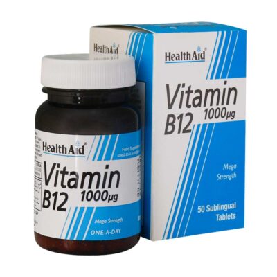 قرص ویتامین B12 ۱۰۰۰ میکروگرم هلث اید ۵۰ عدد HealthAid Vitamin B12 1000 µg 50 Tabs