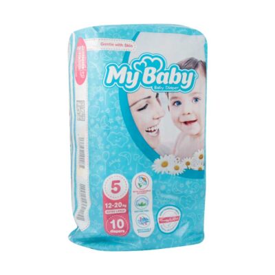پوشک سایز ۵ مای بی بی (۱۲ تا ۲۰ کیلوگرم) حاوی عصاره بابونه My Baby Size 5 Baby Diaper With Chamomile Extract