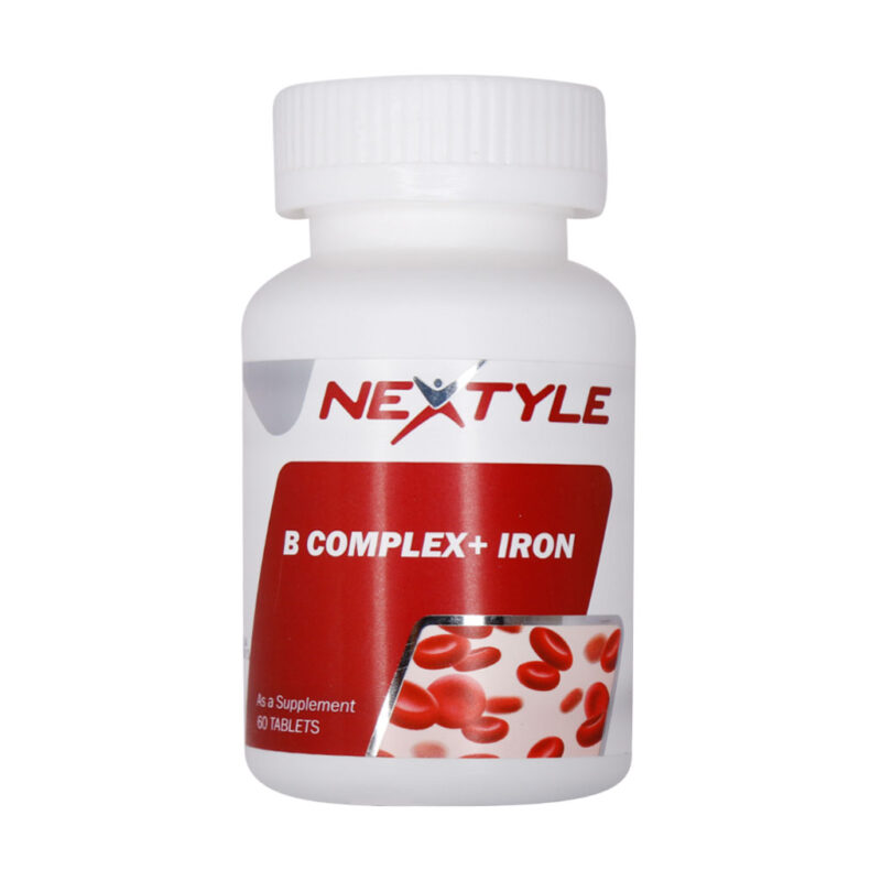 قرص ب کمپلکس پلاس آهن نکستایل 60 عدد Nextyle B Complex Plus Iron 60 Tabs