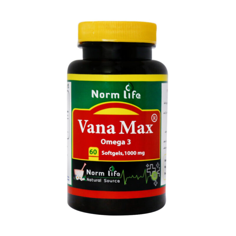 سافت ژل امگا 3 وانا مکس نورم لایف 1000 میلی گرم 60 عدد Norm Life Omega3 Vana Max 60 Softgels