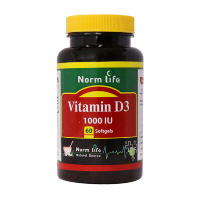 سافت ژل ویتامین D3 1000 واحد نورم لایف 60 عدد Norm Life Vitamin D3 1000 IU 60 Softgels