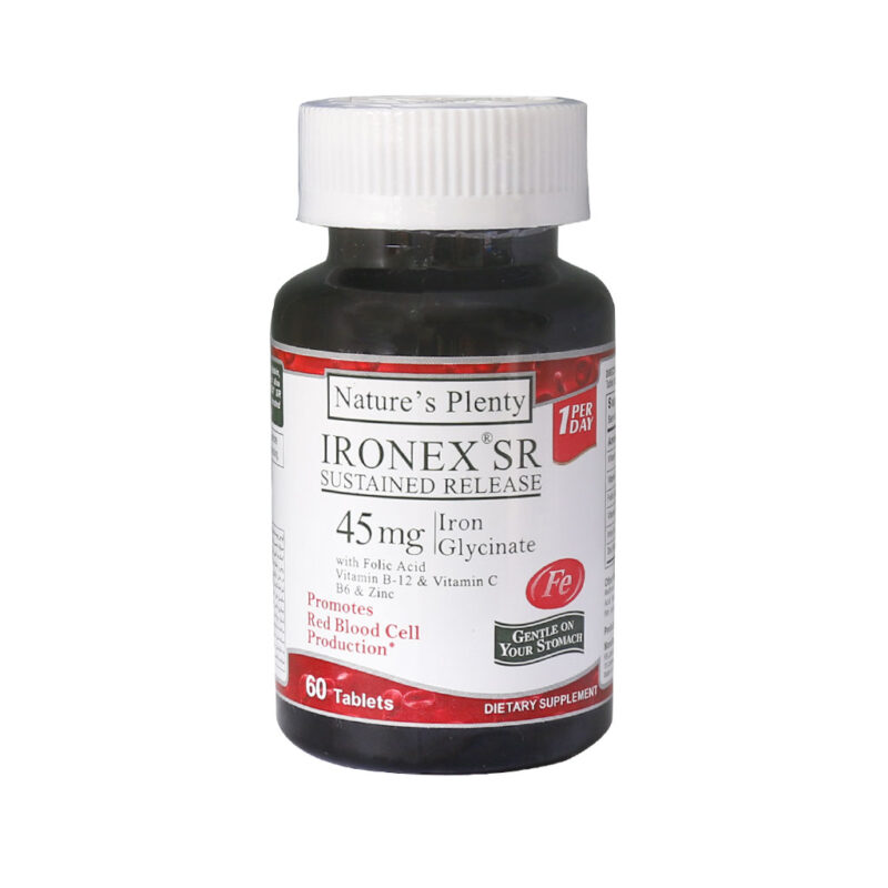 قرص آهن آیرونکس اس آر نیچرز پلنتی 60 عدد Natures Plenty Ironex SR 60 Tabs