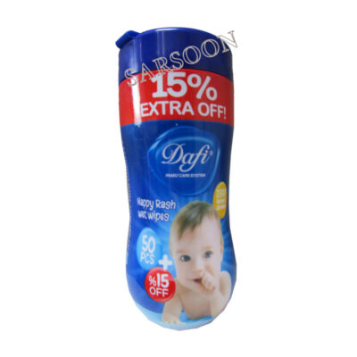 دستمال مرطوب پاک کننده کودک دافی مناسب التهاب و سوختگی 50 عدد