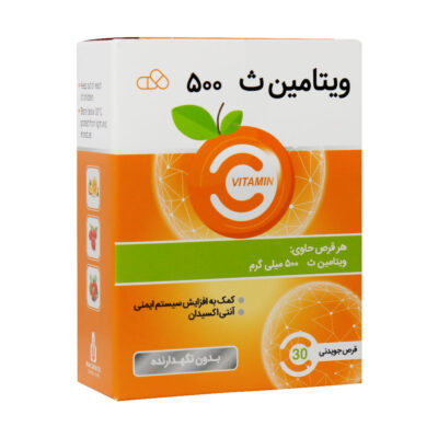 قرص جویدنی ویتامین C 500 میلی گرم ایران دارو 30 عدد Iran Daru Vitamin C 500 Mg 30 Chewable Tablets