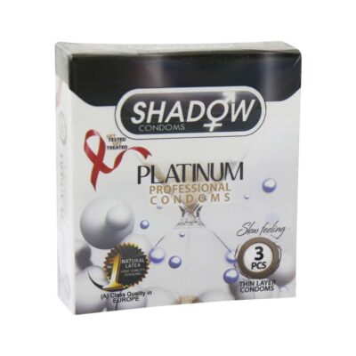 کاندوم تاخیری و خاردار شادو مدل Platinum بسته 3 عددی