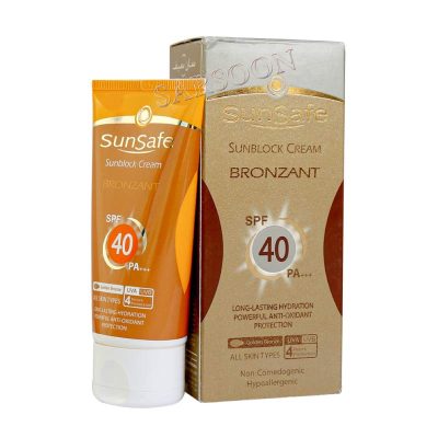 کرم ضد آفتاب SPF40 برنزه کننده سان سیف 50 گرم