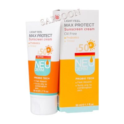 کرم ضد آفتاب مکس پروتکت SPF50 نئودرم مناسب پوست چرب 50 میلی لیتر