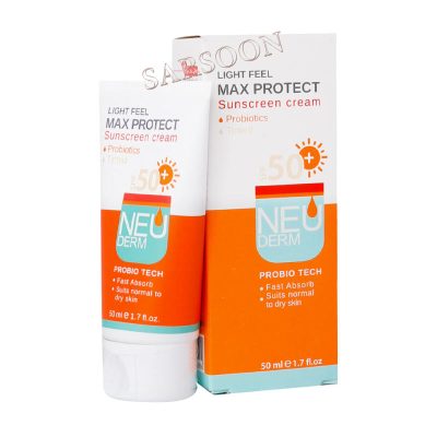 کرم ضد آفتاب مکس پروتکت SPF50 نئودرم مناسب پوست معمولی و خشک 50 میلی لیتر