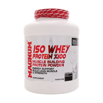 پودر ایزو وی پروتئین 100% مگنوم 2270 گرم وانیلی Magnum Iso Whey Protein Powder 2270 g