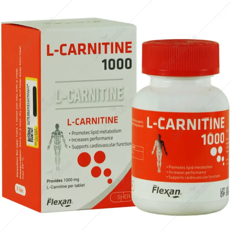 قرص ال کارنیتین ۱۰۰۰ میلی گرم فیشر فلکسان ۳۰ عدد Fisher Flexan L Carnitine ۱۰۰۰ Mg ۳۰ Tabs