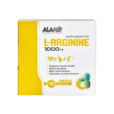 محلول خوراکی ال-آرژنین 1000 آلامو 10 عددی با طعم آناناس Alamo L Arginine 1000 mg