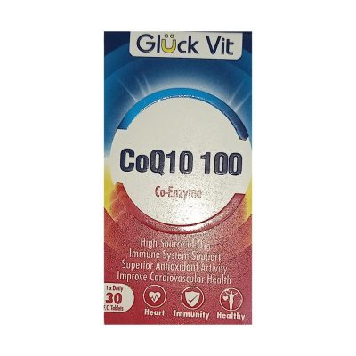 کوکیوتن 100 میلی گرم گلوک ویت 30 عددی Gluck Vit CoQ10 100