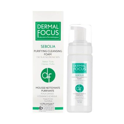 فوم شوینده سبولیا پوست چرب درمال فوکوس ۱۷۵ میلی لیتر Dermal Focus Sebolia Purifying Cleansing Foam for Oily and Acne ۱۷۵ ml