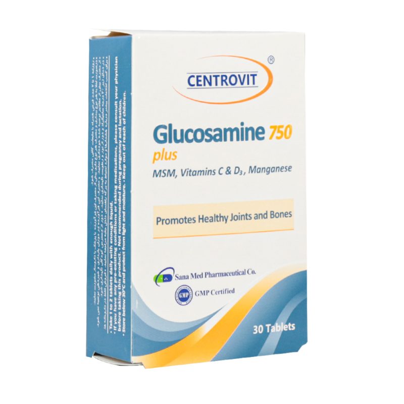 قرص گلوکزامین پلاس ۷۵۰ میلی گرم سنتروویت ۳۰ عدد Centrovit Glucosamine Plus ۷۵۰ mg ۳۰ Tablets