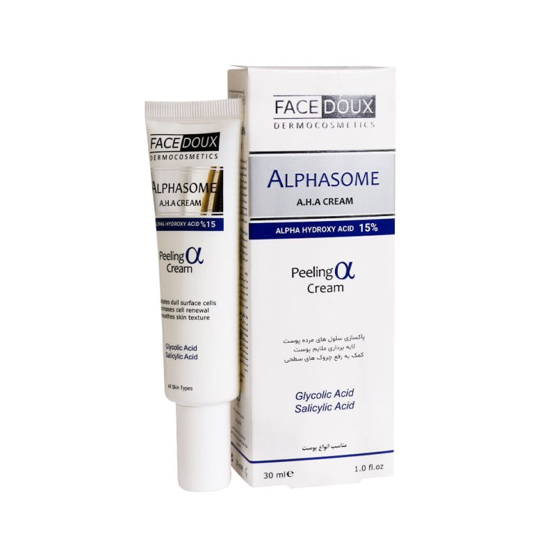 کرم لایه بردار ۱۵ AHA درصد فیس دوکس مدل Alphasome حجم ۳۰ میلی لیتر Face Doux Alphasome ۱۵% AHA Peeling Cream ۳۰ ml