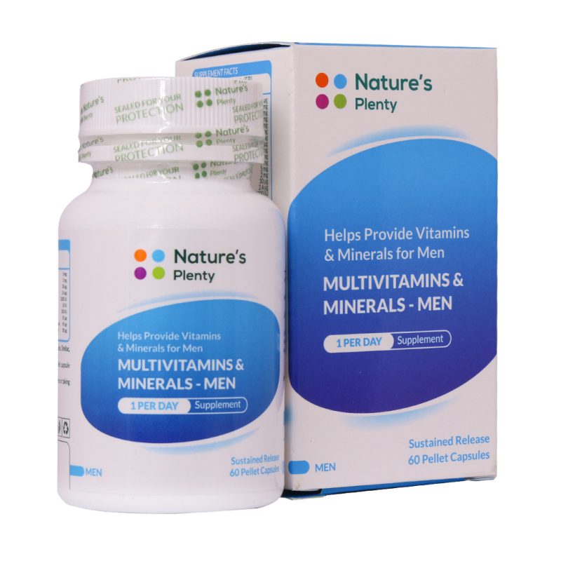 کپسول مولتی ویتامین و مینرال آقایان نیچرز پلنتی ۶۰ عدد Natures Plenty Multivitamins And Minerals For MEN ۶۰ Pellet Capsules