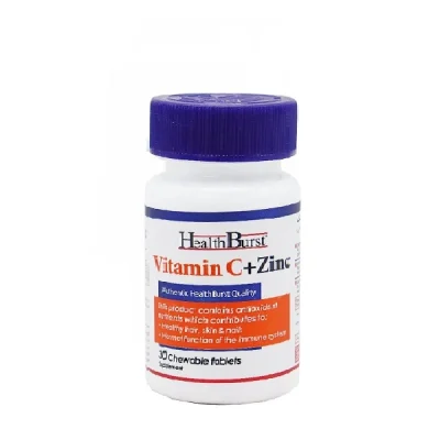 قرص جویدنی ویتامین سی و زینک هلث برست 30 عددی Health Burst Vitamin C + Zinc - 30 Chewable Tabs