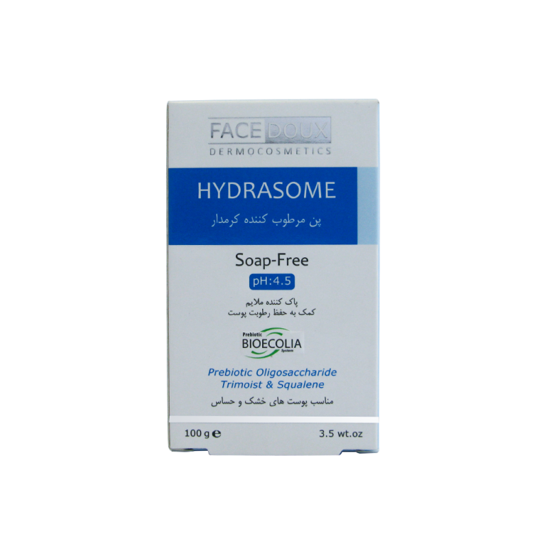 پن مرطوب کننده هیدرازوم فیس دوکس مناسب پوست های خشک و حساس ۱۰۰ گرم Facedoux Hydrasome Moisturizing Syndet Bar ۱۰۰ g