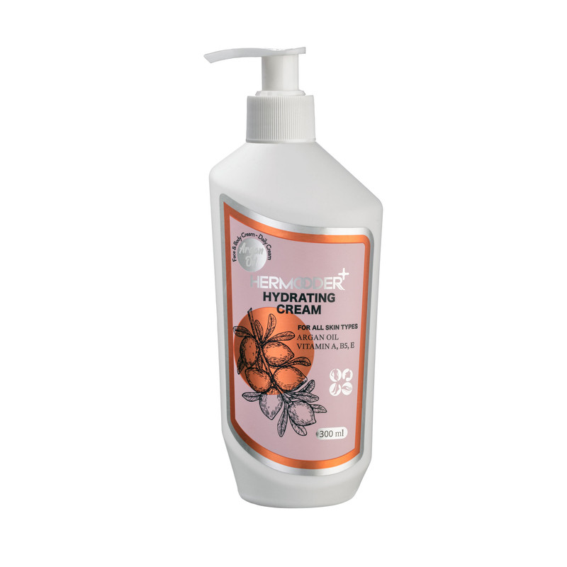 کرم آبرسان پمپی هرمودر حاوی روغن آرگان - 300 میلی لیتر HERMODER PUMPY MOISTURIZING CREAM CONTAINING ARGAN OIL