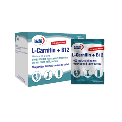 ساشه ال کارنیتن پلاس + ب12 14 عددی یوروویتال L-Carnitin Plus B12 Eurho Vital