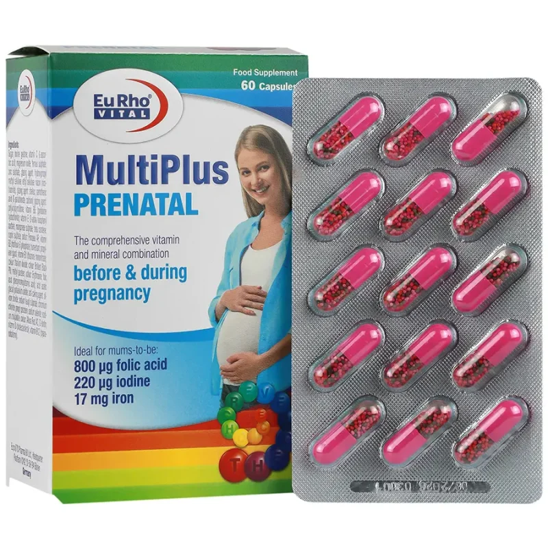 کپسول پلت مولتی پلاس پریناتال 60 عددی MultiPlus Prenatal Eurho Vital