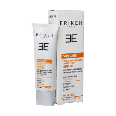 فلوئید ضد آفتاب و ضد جوش SPF50 اریکه 50 میلی لیتر لایت Erikeh Spf50 Sunscreen Anti Acne Fluid 50 ml