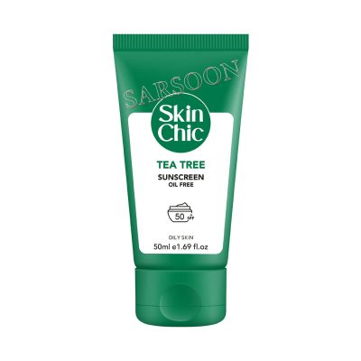 کرم ضد آفتاب اسکین شیک مدل Tea Tree دارای spf50 مناسب پوست چرب حجم 50 میلی لیتر