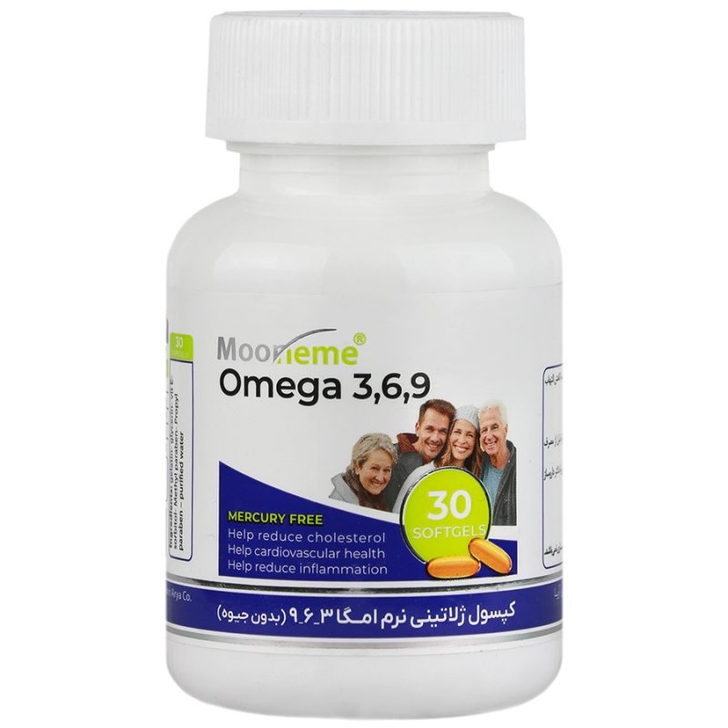 کپسول امگا 3، 6، 9 بدون جیوه مونم 30 عددی Mooneme Omega 3 6 9