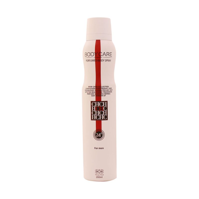 ویژگی های اسپری بدن مردانه سی اچ بادی کر نت آغازین: گریپ فروت، ترنج نت میانی: بنفشه، یاس، جوز، روایح چوبی، زعفران نت پایانی: قند، وانیل، خزه درخت بلوط، چوب صندل سفید، چوب کشمیر، خس خس، جیر، چرم، کهربا در گروه بویایی شرقی و ادویه‌ای با رایحه ترش و شیرین مناسب تمامی فصول مناسب آقایان