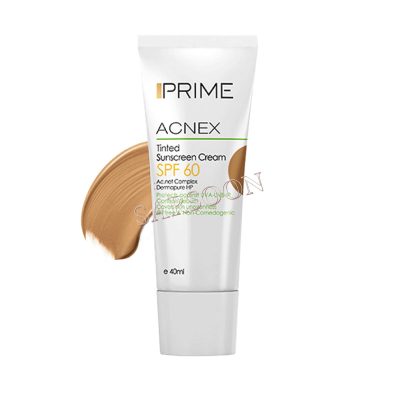 کرم ضد آفتاب رنگی پریم (Prime) مدل Acnex SPF60 رنگ بژ تیره (برنز) حجم 40 میلی‌‌لیتر