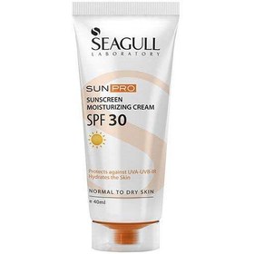 کرم ضد آفتاب بی رنگ سی گل با SPF30 مناسب انواع پوست حجم 40 میلی لیتر (طرح قدیم )seagull spf 30 moisturizing sunscreen cream