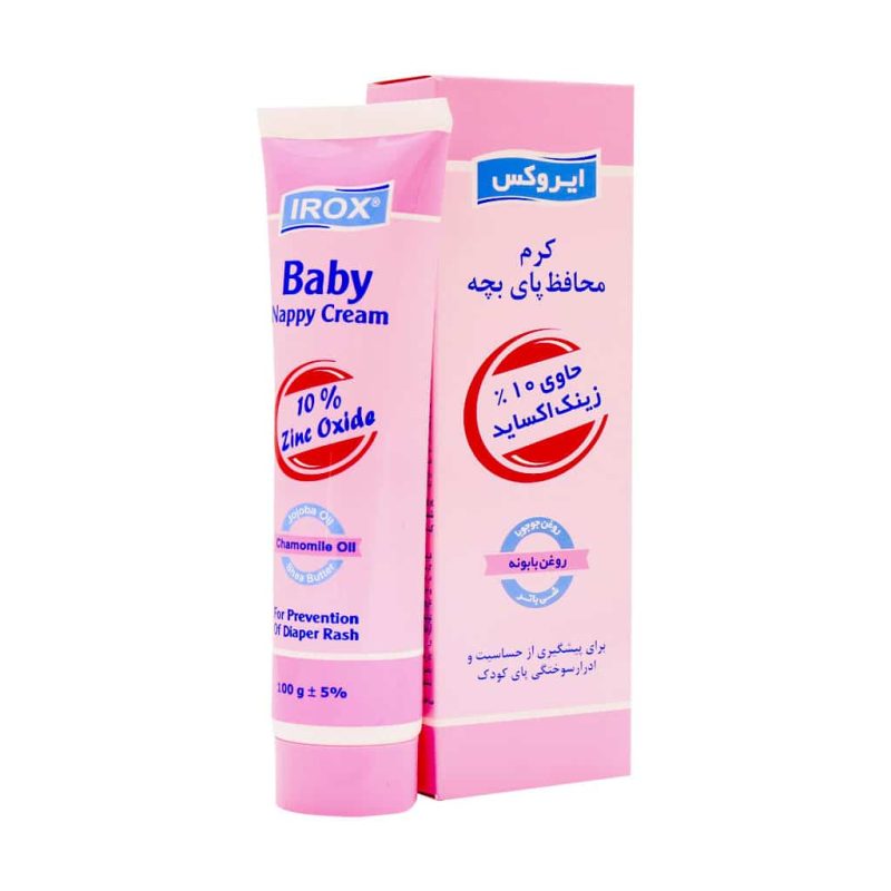 ویژگی های کرم پیشگیری از حساسیت و ادرار سوختگی پای کودک ایروکس جهت پیشگیری از حساسیت و ادرار سوختگی پای کودک حاوی روغن جوجوبا، روغن بابونه، شی باتر جلوگیری از ایجاد تحریکات پوستی حاوی 10 درصد زینک اکساید