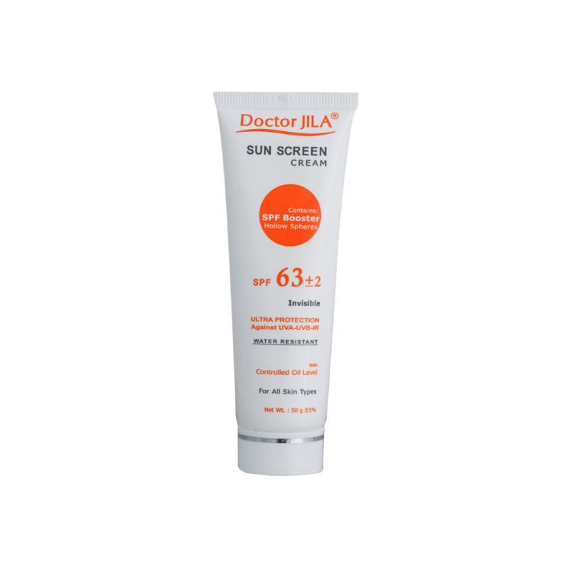 کرم ضد آفتاب فاقد چربی SPF63 دکتر ژیلا مناسب انواع پوست ۵۰ میلی لیتر
