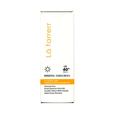 کرم ضد آفتاب مینرال SPF40 لافارر مناسب انواع پوست 40 گرم La Farrerr SPF40 Mineral Sunscreen Cream 40 g