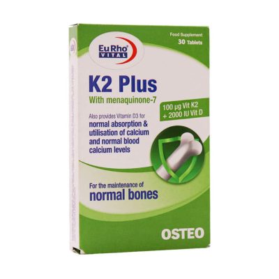 قرص کا2 پلاس یوروویتال 30 عدد Eurhovital K2 Plus 30 Tablets