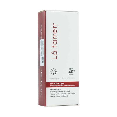کرم ضد آفتاب مینرال SPF40 لافارر مناسب انواع پوست 40 گرم La Farrerr SPF40 Mineral Sunscreen Cream 40 g