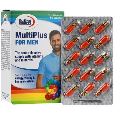 کپسول مولتی پلاس برای آقایان یوروویتال 60 عددی Eurho Vital Multiplus For Men