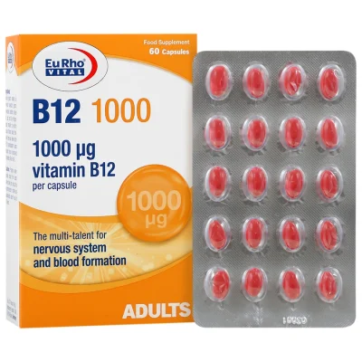 ویتامین ب12 یوروویتال 1000 میکروگرم 60 عددی Eurhovital Vitamin B12 1000 mcg