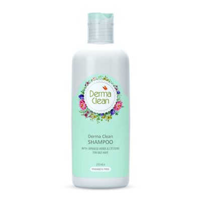 شامپو مخصوص موهای چرب حاوی عصاره گیاهان ژاپنی و سیستئین 250 میل درماکلین Derma Clean Japanese Herbs and Cysteine Shampoo 250ml