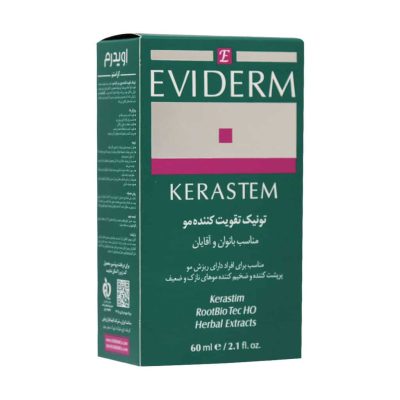 تونیک تقویت مو کراستم اویدرم مناسب انواع الگو های ریزش مو ۶۰ میلی لیتر Eviderm Kerastem Solution 60 ml